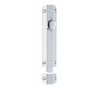 Kooples Hardware Surface Bolt - Heavy-Duty Straight Door Latch for Wooden Doors, Gates, Sheds & Cabinets - Solid Brass Finish with Screws. (Polished Chrome, 152mm x 36mm)