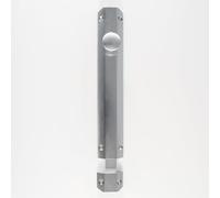 Kooples Hardware Surface Bolt - Heavy-Duty Straight Door Latch for Wooden Doors, Gates, Sheds & Cabinets - Solid Brass Finish with Screws. (Satin Chrome, 202mm x 36mm)