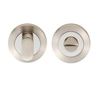 Kooples Hardware SWL Disabled Thumbturn for Bathroom WC Door - DDA Compliant Privacy Turn Without Indicator (Bright/Satin Stainless Steel)