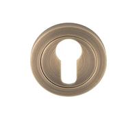 Kooples Hardware SWL Escutcheon Heavy-Duty Stainless Steel Keyhole Cover for Mortice Locks (Antique Brass, Euro Profile)