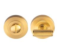 Kooples Hardware Syntax Turn and Release for Bathroom WC Door Contemporary Brushed Finish Privacy Set (Satin Brass)