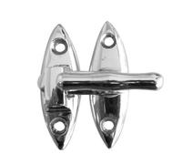 Kooples Hardware Throw Over Catch 54mm - Traditional Gate & Cabinet Latch - Surface Mounted Metal Catch for Double Doors, Sheds & Cupboards - Fixings Included (Polished Chrome)