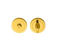 Kooples Hardware Thumbturn and Release for Bathroom WC Door - Brushed Privacy Lock Set with Emergency Access (Polished Brass, Longer 80mm Spindle)