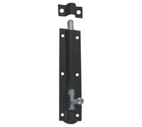Kooples Hardware Tower Bolt - Heavy-Duty Slide Bolt Lock for Doors, Gates & Cupboards - Sturdy Metal Barrel Bolt with Fixings for Indoor & Outdoor Security (Black Japanned)