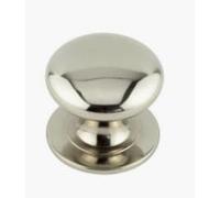 KOOPLES HARDWARE Traditional Cupboard Knobs - Classic Round Design in Solid Brass or Tin Finish - Timeless Cabinet Door Handle for Kitchen, Bedroom & Furniture (Polished Nickel, 32mm)