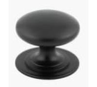 KOOPLES HARDWARE Traditional Cupboard Knobs - Classic Round Design in Solid Brass or Tin Finish - Timeless Cabinet Door Handle for Kitchen, Bedroom & Furniture (Black, 38mm)