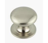 KOOPLES HARDWARE Traditional Cupboard Knobs - Classic Round Design in Solid Brass or Tin Finish - Timeless Cabinet Door Handle for Kitchen, Bedroom & Furniture (Satin Nickel, 38mm)