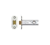 Kooples Hardware Tubular Latch 76mm for Mortice Knobs - 45° Turn Architectural Latch with Radius Corner Satin Stainless Steel Forend - 57mm Backset - Fixings Included