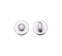 Kooples Hardware Turn and Release on Round Rose - Bathroom Privacy Lock with 5mm Spindle and Indicator - Satin Chrome Finish (Satin Chrome)