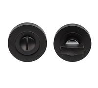 Kooples Hardware Turn and Release Privacy Lock Set for Internal Doors with Emergency Access Round Push Fit Rose in Multiple Finishes (Matt Black)