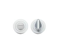 Kooples Hardware Turn & Release on Round Rose - Privacy Door Lock with Indicator and 5mm Spindle - Satin Chrome Finish (Satin Chrome)