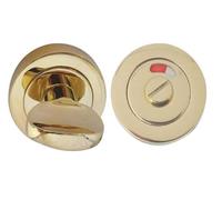 Kooples Hardware Turn Release with Indicator 50mm Round Rose Privacy Lock - Red Green Display with Finish (Brass Finish)