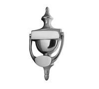 Kooples Hardware Urn Door Knocker - Traditional Solid Brass Front Door Knocker with Classic Shape - Elegant Exterior Feature for Heritage & Modern Doors (Polished Chrome, 170mm)