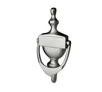 Kooples Hardware Urn Door Knocker - Traditional Solid Brass Front Door Knocker with Classic Shape - Elegant Exterior Feature for Heritage & Modern Doors (Satin Chrome, 170mm)