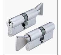 Kooples Hardware V10 Euro Cylinder & Thumb Turn Satin Chrome - Ultra High Security 10-Pin Anti-Bump Anti-Drill Lock with Internal Thumbturn - Fixings Included (55/45mm)