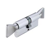 Kooples Hardware V5 Euro Profile Double Turn Cylinder - 5-Pin Dual Thumbturn Lock - No Key Operation - Brass Core Barrel for Internal Timber or Composite Doors (Polished Chrome, 80mm)