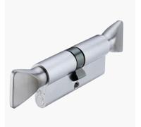 Kooples Hardware V5 Euro Profile Double Turn Cylinder - 5-Pin Dual Thumbturn Lock - No Key Operation - Brass Core Barrel for Internal Timber or Composite Doors (Satin Brass, 70mm)