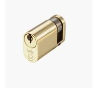 Kooples Hardware V5 Single Euro Cylinder Lock - High Security 5-Pin Keyed One Side Cylinder with Anti-Pick Anti-Drill Protection - Fixings Included (Oval - Keyed to Differ (E), Polished Brass, 45mm)