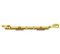 Kooples Hardware Victorian Casement Stays - Traditional Decorative Window Arm with Fixing Pins - Classic Fastener for Timber Windows (Polished Brass, 270mm)