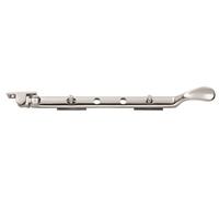 Kooples Hardware Victorian Casement Stays - Traditional Decorative Window Arm with Fixing Pins - Classic Fastener for Timber Windows (Polished Chrome, 210mm)