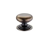 KOOPLES HARDWARE Victorian Cupboard Knob - 45mm Large Round Furniture Handle with Ornate Base for Cabinets, Drawers & Wardrobes (Florentine Bronze)