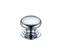 KOOPLES HARDWARE Victorian Cupboard Knob - 45mm Large Round Furniture Handle with Ornate Base for Cabinets, Drawers & Wardrobes (Polished Chrome)