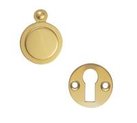 Kooples Hardware Victorian Open & Closed Escutcheon Traditional Keyhole Cover for Mortice Locks (Polished Brass)