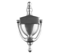 Kooples Hardware Victorian Urn Door Knocker Solid Brass Traditional Front Feature Decorative Surface Mounted Entrance Fitting (Satin Chrome, 152mm)