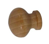 KOOPLES HARDWARE Wooden Cupboard Knobs - Natural Timber Cabinet Handles for Kitchen, Bedroom & Furniture - Smooth Round Drawer Pulls in Classic Style (Varnished, 30mm)
