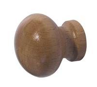 KOOPLES HARDWARE Wooden Cupboard Knobs - Natural Timber Cabinet Handles for Kitchen, Bedroom & Furniture - Smooth Round Drawer Pulls in Classic Style (Varnished, 38mm)
