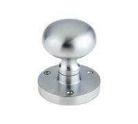 KOOPLES HARDWARE Zoo Mushroom Mortice Door Knob Pair - 61.5mm Rose & 52mm Knob Diameter - Unsprung Interior Door Handles - Fixings Included (Satin Chrome)