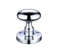 KOOPLES HARDWARE Zoo Oval Mortice Door Knob Pair - 60.5mm Rose Diameter - Classic Unsprung Interior Door Handles - Fixings Included (Polished Chrome)