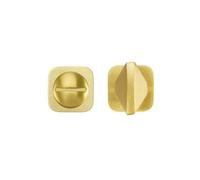 Kooples Rosso Mini Thumb Turn Lock Set - Privacy Door Bolt with Release, Satin Red Finish, Durable Aluminium - Ideal for Bathroom or Bedroom (PVD Satin Brass)
