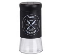 Koopman International b.v Salt and Pepper Shaker Set Glass Plastic Black Kitchen Restaurant Garden Set of 2