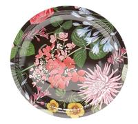 Koopman International Metal Decorative Round Serving Tray, 26cm, Floral Print, Design 3