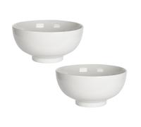Koopman International Porcelain Pasta Bowls White Set of 2 Large Serving Bowls Deep Wide Bowl for Salad Soup Rice Oatmeal Breakfast Dessert Dinner Bowls Dishwasher and Microwave Safe 20cm