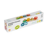 Koopman Wooden Stacking Puzzle Educational Toy with Shapes, 9 Pieces, Colourful.