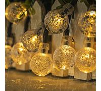 Koopower Solar Lights 2 Pack, 50 LEDs Crystal Balls Waterproof LED Fairy Light on 8M Green String for Garden (Warm White)