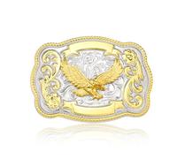 KOORASY Western Cowboy Belt Buckles Men Women, Golden Flying Eagle Belt Buckle American Antique Cowgirl Jeans Accessory