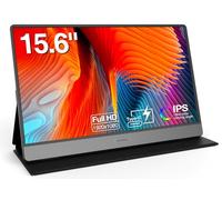 KOORUI 15B1 Portable Monitor, 15.6 Inch 1920 x 1080 FHD IPS Second Screen with Built-in Speakers for Laptop, PC, Mac, Xbox, PS5/4/3, USB Type C & Mini HDMI, Smart Cover