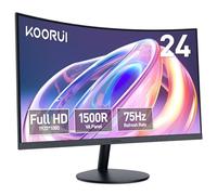 KOORUI - 24" Curved Monitor, Full HD 1080P Curved Monitor, 1500R Display, HDMI VGA, Tilt Adjustment, LCD Display, Eye Care, Black 24N5CA