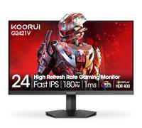 KOORUI 24" Gaming Monitor, 180Hz 1ms Fast IPS Monitor, HDR400 1440p Display, DCI-P3 90% Color Gamut, Adaptive Sync, Slim Bezel, VESA Mount, HDMI 2.0, DP 1.4, G2421V