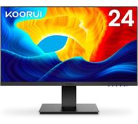 KOORUI 24 Inch Computer Monitor, FHD 1920 x 1080p Office PC Monitor IPS Display 75Hz, HDMI, VGA, 75 x 75 mm VESA Mountable, Frameless, Eye Protection and Ergonomic Tilt Adjustment