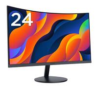 KOORUI 24 Inch Curved Computer Monitor, Full HD 1080P 100Hz Gaming Monitor 1500R LED HDMI VGA, Tilt Adjustment, Eye Care, Black 24N5CA