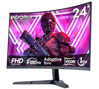 KOORUI 24 inch Curved Gaming Monitors, FHD 1080P 180Hz 1ms 1500R with Adaptive Sync,VESA Compatible, Tilt Adjustable, Eye Care 24E6CA