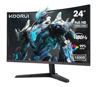 KOORUI 24 Inch Gaming Monitor, 180Hz Curved Monitors, FHD 1080P VA 1ms 1500R PC Monitors with Adaptive Sync, HDMI X2-DP, VESA Compatible, Tilt Adjustable, Eye Care