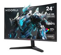 KOORUI 24 Inch Gaming Monitor, FHD 1080P Curved Monitors, 180Hz VA 1ms 1500R Computer Screen with Adaptive Sync, HDMI X2 /DP, VESA Compatible, Tilt