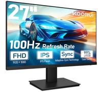 KOORUI 27 Inch FHD Monitor built-in speaker, IPS Computer Monitors, 100Hz, 4ms, 16:9 Full HD (1920 x 1080), VESA Mountable, HDMI/VGA, Low Blue Light, 99% SRGB