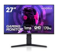 KOORUI 27 Inch Gaming Monitor, 2K Computer Monitors, QHD 1440P, IPS,1ms, Adpitive Sync, HDMI (144Hz), DisplayPort(170Hz), HDR 400, DCI-P3 90%, Height Adjustable, Rotatable