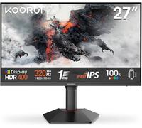 KOORUI 27 Inch Gaming Monitor, 320Hz, QHD 1440P,Fast IPS, 1ms, Adaptive Sync, Lifting Adjustable, VESA Mountable, DP/HDMI, 99% SRGB G2721E